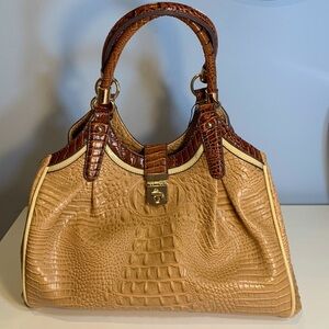 Faux Croc Embossed Vegan Leather Shoulder Bag NWT